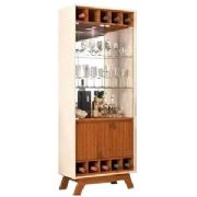 Cristaleira Gra�a cor Carvalho Nobre e Off White